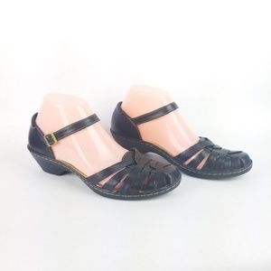 Clarks Shoes Womens Size 7 Black Mary Jane Wedge